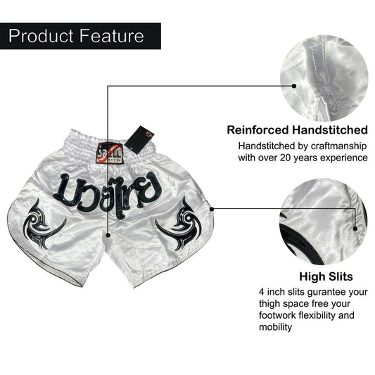 Boxing Shorts For Men Muay Thai Shorts For Kickboxing Wretling Grappling Fight And Cross Training Martial Arts Training Gym Clothing | Ideal for All Surfaces, Kids & Adults | Match-Ready