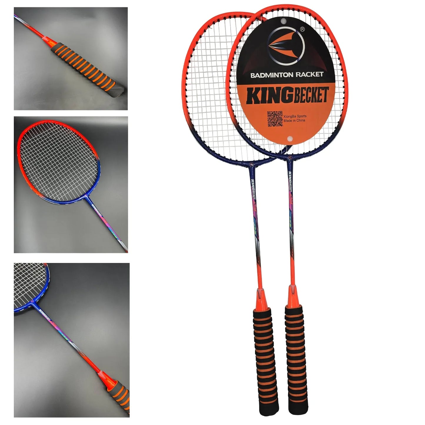badminton rocket with grip soft handles smash power frame with free full cover ultra light weight carbon fiber single high grade perfect for men and women | ideal for all surfaces, kids & adults