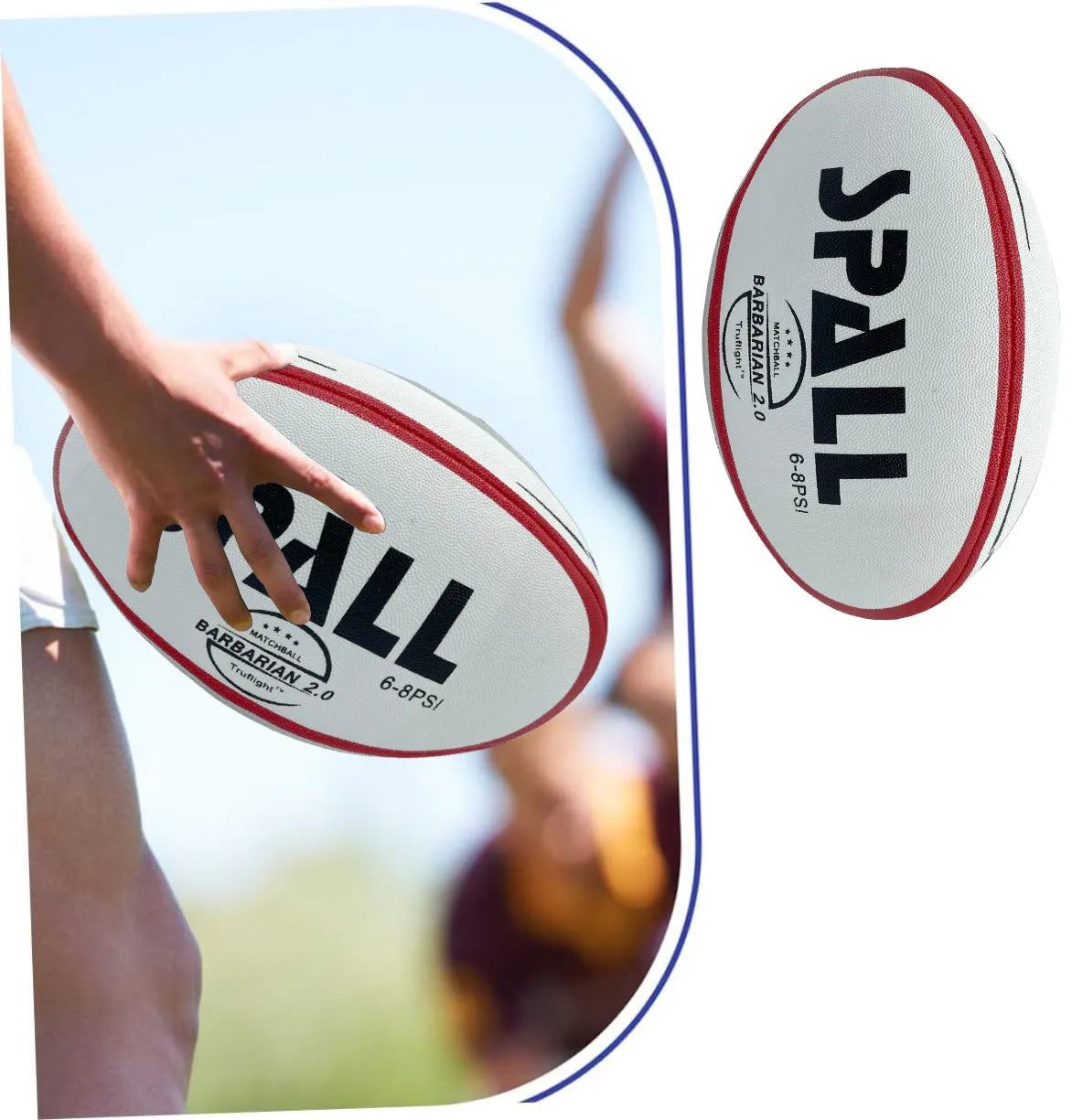rugby ball for youth and adult player sports outdoor professional synthetic rubber grade super grip heavy duty and durable hand stitched football standard training official balls | ideal for all surface