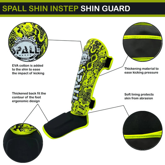 Shin In Step Guards S M L XL White Black Green Blue Red F.Green Orange For Martial Arts Muay Thai Sparring Kickboxing Taekwondo Karate And Boxing Gear | Ideal for All Surfaces, Kids & Adults