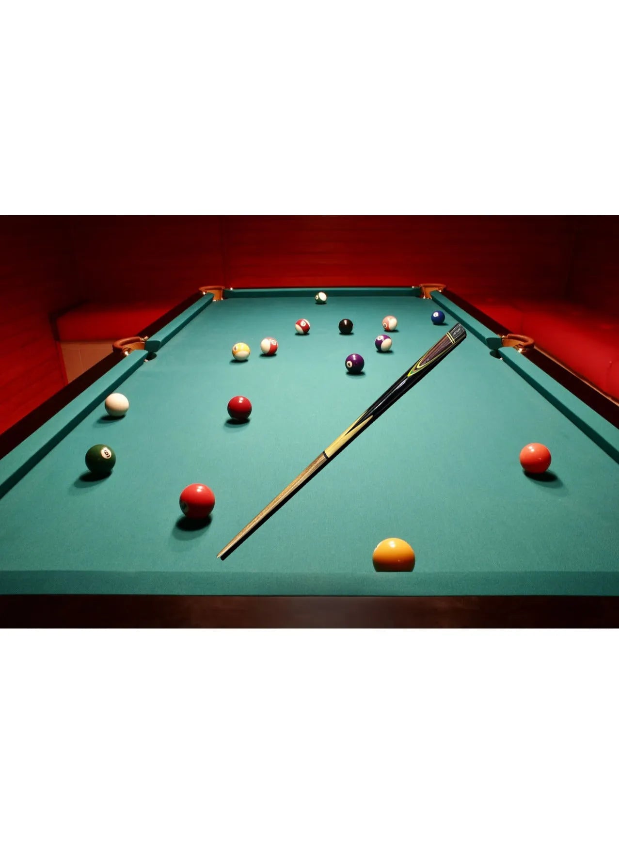 snooker cue stick play billiard pool sticks wood material straight feel good beautiful entertainment snooker billiard tool (24343) | ideal for all surfaces, kids & adults | match-ready | includes pump