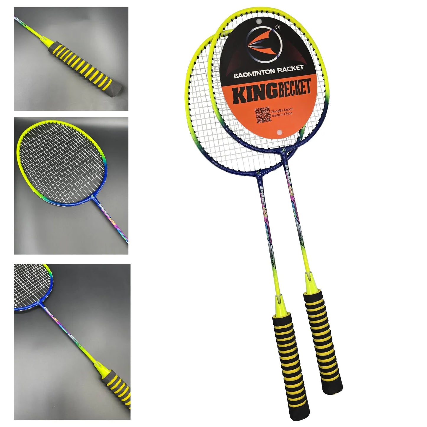 badminton rocket with grip soft handles smash power frame with free full cover ultra light weight carbon fiber single high grade perfect for men and women | ideal for all surfaces, kids & adults