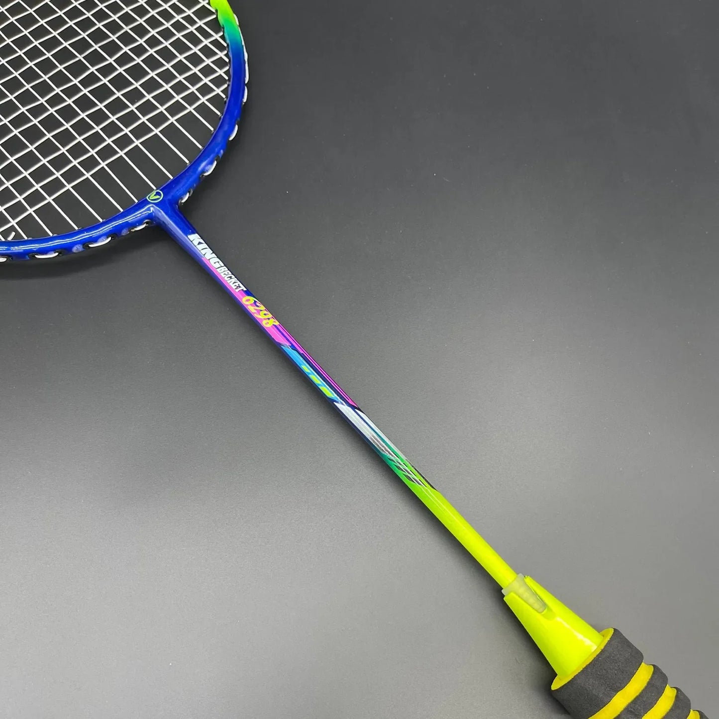 badminton rocket with grip soft handles smash power frame with free full cover ultra light weight carbon fiber single high grade perfect for men and women | ideal for all surfaces, kids & adults