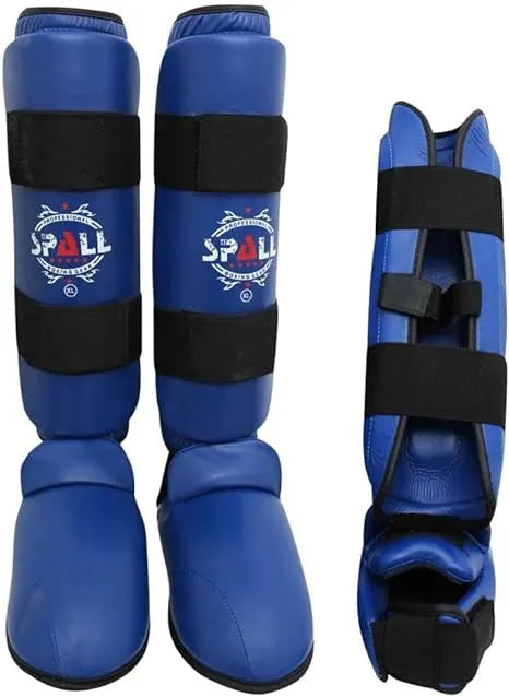 shin instep guard xs s m l xl blue red protective gear for sports kickboxing wrestling martial arts karate sparring training ideal for men and women(si-1115) | ideal for all surfaces, kids & adults
