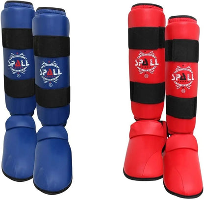 Shin Instep Guard XS S M L XL Blue Red Protective Gear For Sports Kickboxing Wrestling Martial Arts Karate Sparring Training Ideal for Men and Women(SI-1115) | Ideal for All Surfaces, Kids & Adults