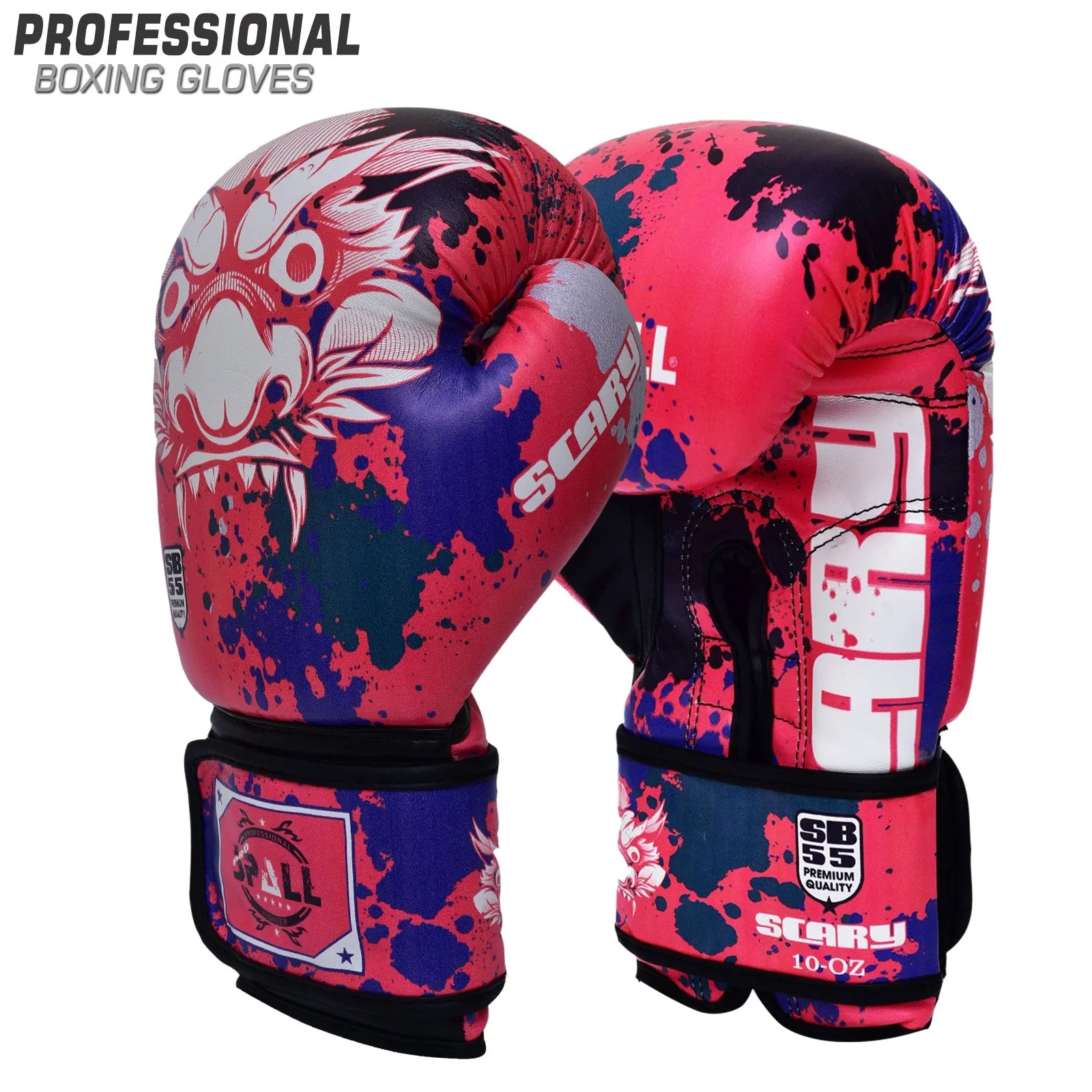 Boxing Gloves 6oz to 14oz Green Red Blue for Kickboxing MMA Fighting Muay Thai Punching Bag Sparring Sports Indoor and Outdoor Training for Men and Women By SPALL(SI-1415) | Ideal for All Surfaces
