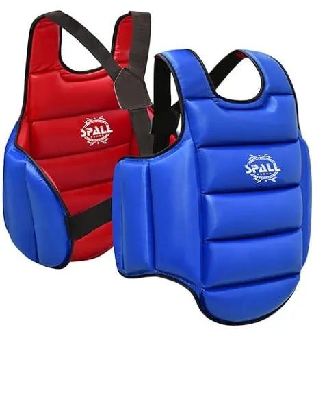 boxing chest guard solid body protector m l xl 2xl red blue adjustable strike shield for kickboxing taekwondo muay thai mma martial arts heavy punching training(si-1081) | ideal for all surfaces