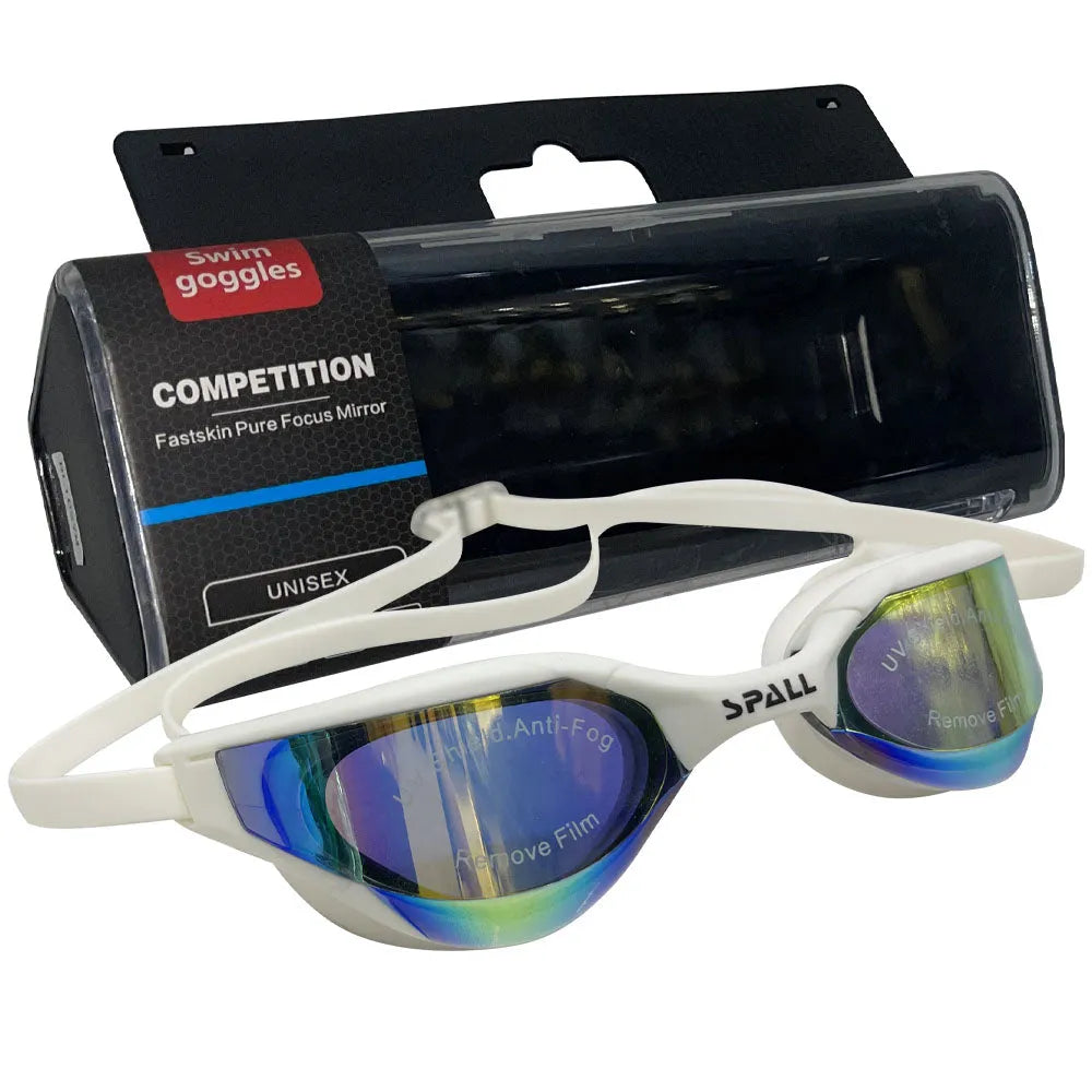 spall swimming goggles uv protection anti fog swimming glasses adjustable leak proof swimming goggles for women men youth and adult | ideal for all surfaces, kids & adults | match-ready