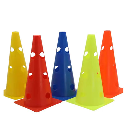 Speed Agility Training Cones with Hole Set  2 Height Levels | Ideal for All Surfaces, Kids & Adults | Match-Ready | Includes Pump & Needle | Durable & Long-Lasting Performance