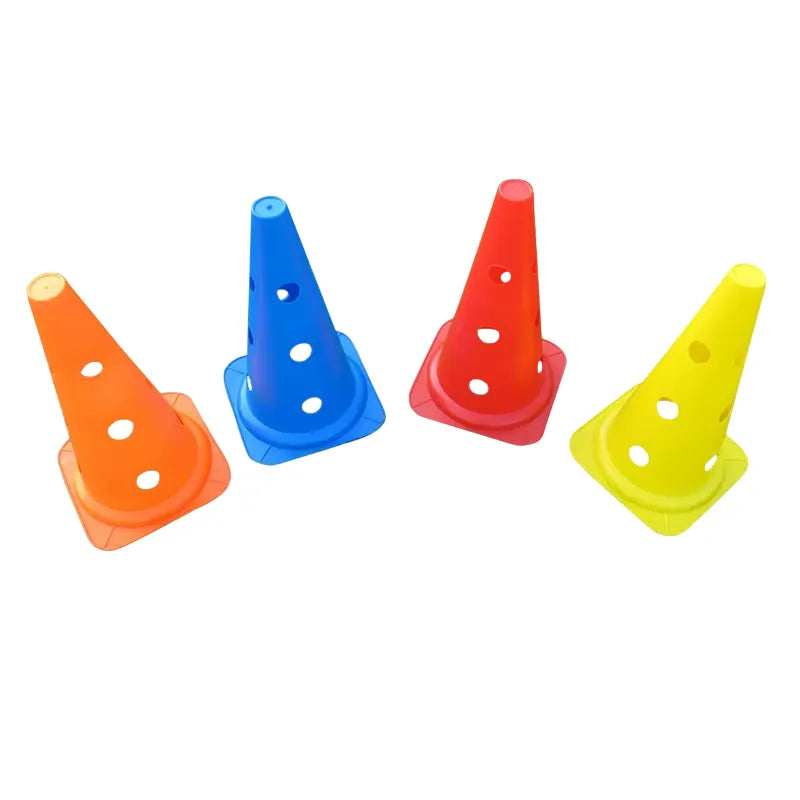 Speed Agility Training Cones with Hole Set  2 Height Levels | Ideal for All Surfaces, Kids & Adults | Match-Ready | Includes Pump & Needle | Durable & Long-Lasting Performance