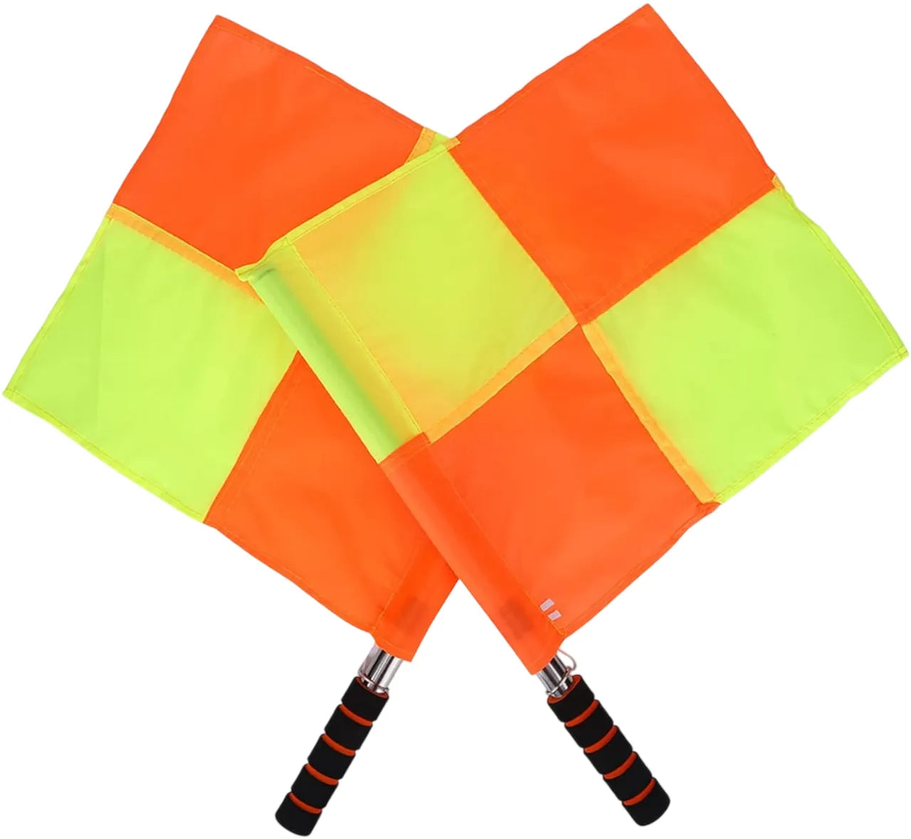 2 Pieces Referee Flag, Linesman Flag with Steel Tube, Flag for Soccer Referee | Ideal for All Surfaces, Kids & Adults | Match-Ready | Includes Pump & Needle | Durable & Long-Lasting Performance