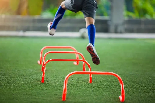 agility hurdles for speed training athletes 15cm to 50cm pack speed and agility training equipment for soccer basketball football | ideal for all surfaces, kids & adults | match-ready