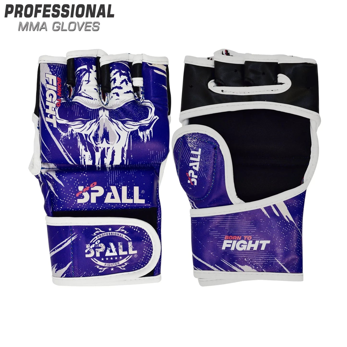 mma gloves artificial leather half-finger red black blue men & women punching bag for ufc muay thai kickboxing sparring training and combat grappling gloves by spall(si-2201) | ideal for all surfaces