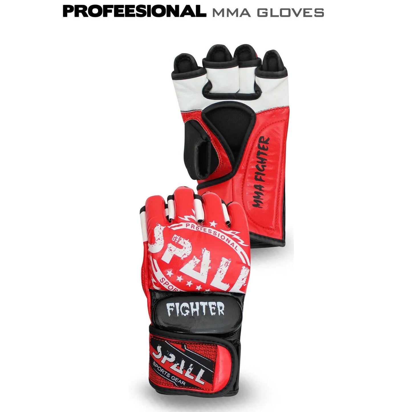 mma gloves half finger for kickboxing muay thai boxing fighting wrestling sparring sports training for men and women(si-1182) | ideal for all surfaces, kids & adults | match-ready | includes pump & needle