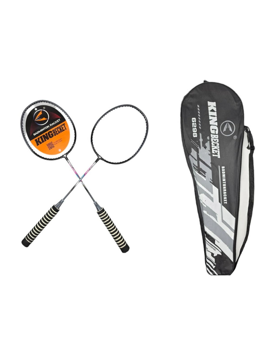 Badminton Rocket With Grip Soft Handles Smash Power Frame With Free Full Cover Ultra Light Weight Carbon Fiber Single High Grade Perfect For Men And Women | Ideal for All Surfaces, Kids & Adults