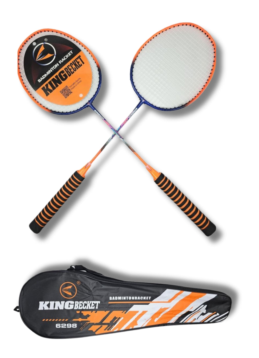 badminton rocket with grip soft handles smash power frame with free full cover ultra light weight carbon fiber single high grade perfect for men and women | ideal for all surfaces, kids & adults