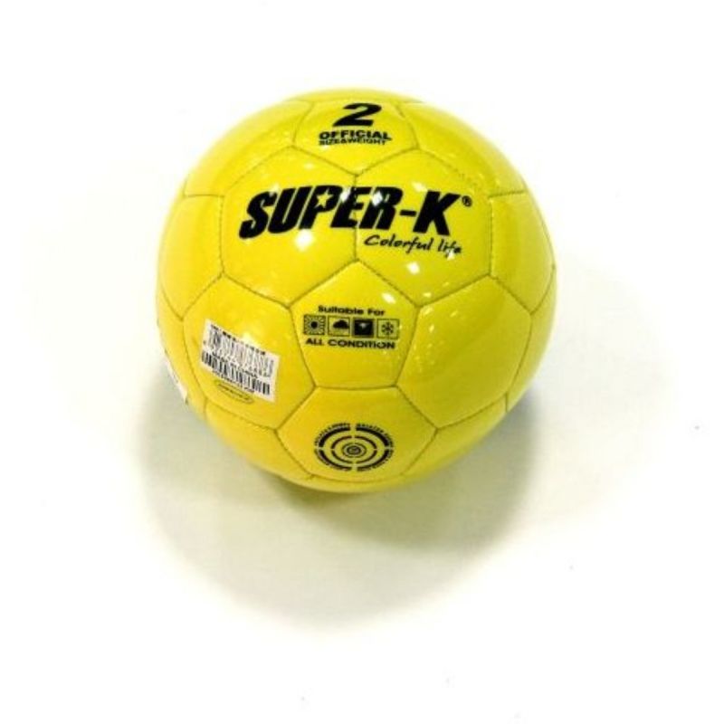 super k2 soccer ball - machine stitched - pvc material - yellow color - model s661