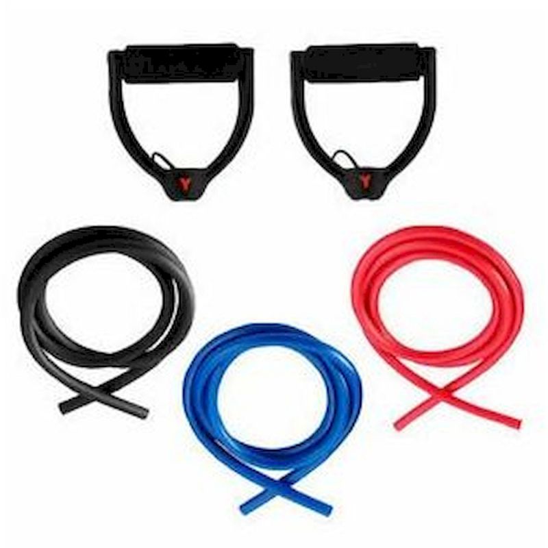 5 - piece deluxe adjustable resistance tube set 12.2x18.4x17.8cm (brand : york fitness)