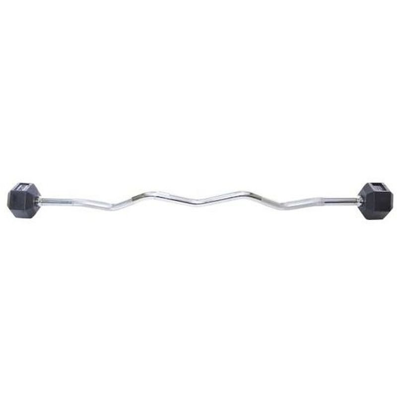 rubber hex barbell db402 w/curl bar 10 kg