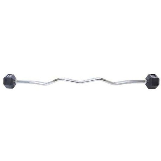Rubber Hex Barbell Db402 W/Curl Bar 10 Kg