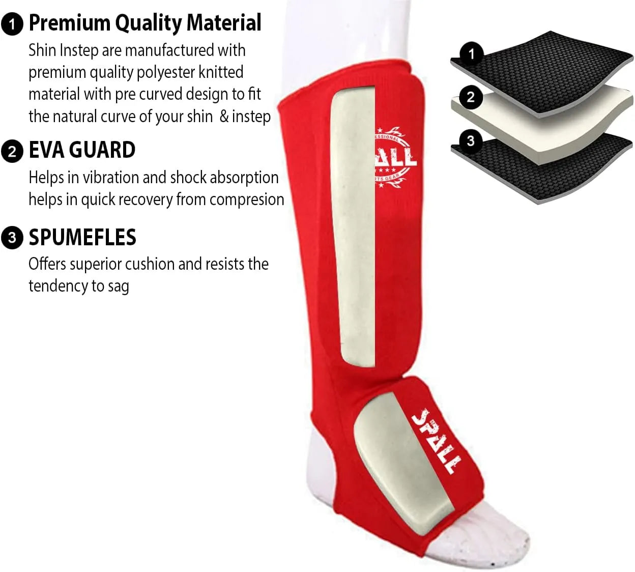 shin instep guard protective leg pad s m l xl red blue black for wrestling sparring karate mma muay thai boxing kickboxing sports training protective gear ideal for men and women(si-1245)