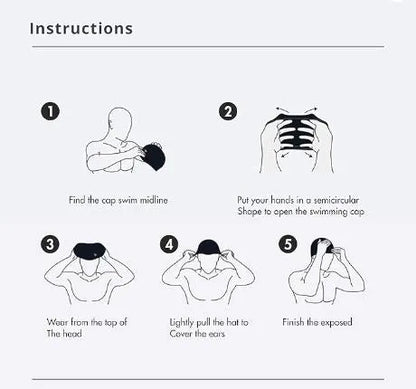 Swimming Cap Comfortable Rubber Swim Bubble Cap Waterproof High Elastic For Long Short And Curly Hair Curly Braids Silicone Shower Hat Keep Hairstyle | Ideal for All Surfaces, Kids & Adults | Match-Ready