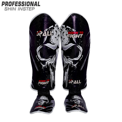 Shin Instep Pads S M L XL Black Red Blue for Protective Leg BJJ Karate Sparring Kickboxing Martial Arts MMA Boxing and Training Equipment Gear Perfect for Men By SPALL(SI-1357) | Ideal for All Surface