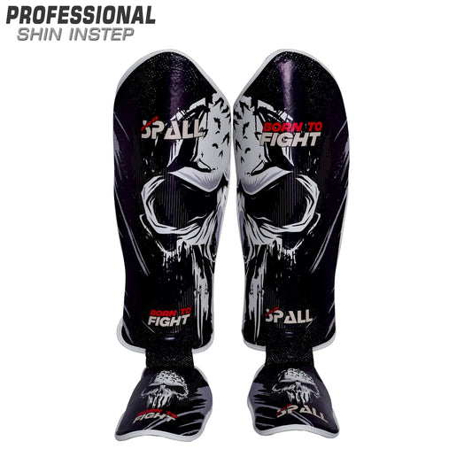 Shin Instep Pads S M L XL Black Red Blue for Protective Leg BJJ Karate Sparring Kickboxing Martial Arts MMA Boxing and Training Equipment Gear Perfect for Men By SPALL(SI-1357) | Ideal for All Surface