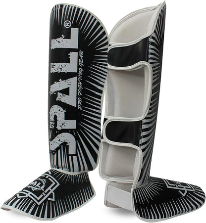 Shin In Step Guard XS S M L XL White Red Green F.Yellow Orange Black For Martial Arts Sparring Kickboxing Karate Boxing Gear And Training For Men And Women(SI-1141) | Ideal for All Surfaces, Kids & Adults