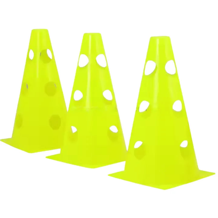 Speed Agility Training Cones with Hole Set  2 Height Levels | Ideal for All Surfaces, Kids & Adults | Match-Ready | Includes Pump & Needle | Durable & Long-Lasting Performance