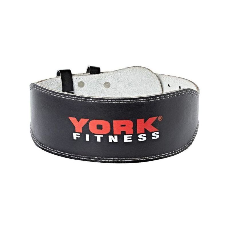 york fitness 4" leather padded belt 60217 - m